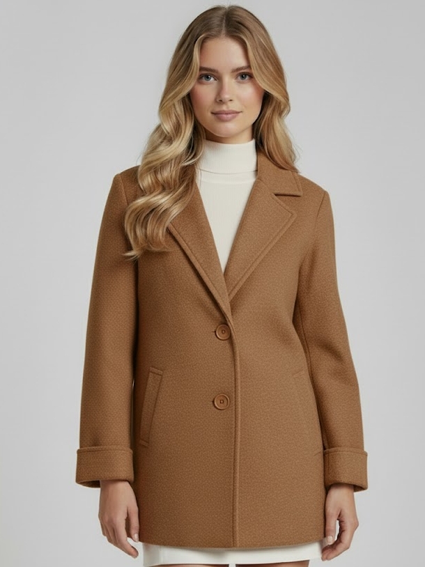 Tailored Lapel Knit Cardigan Coat